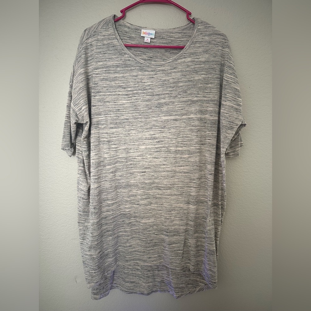 LULAROE SIZE M MEDIUM PINK & GREY TUNIC BLOUSE SHIRT TOP WORN ONCE